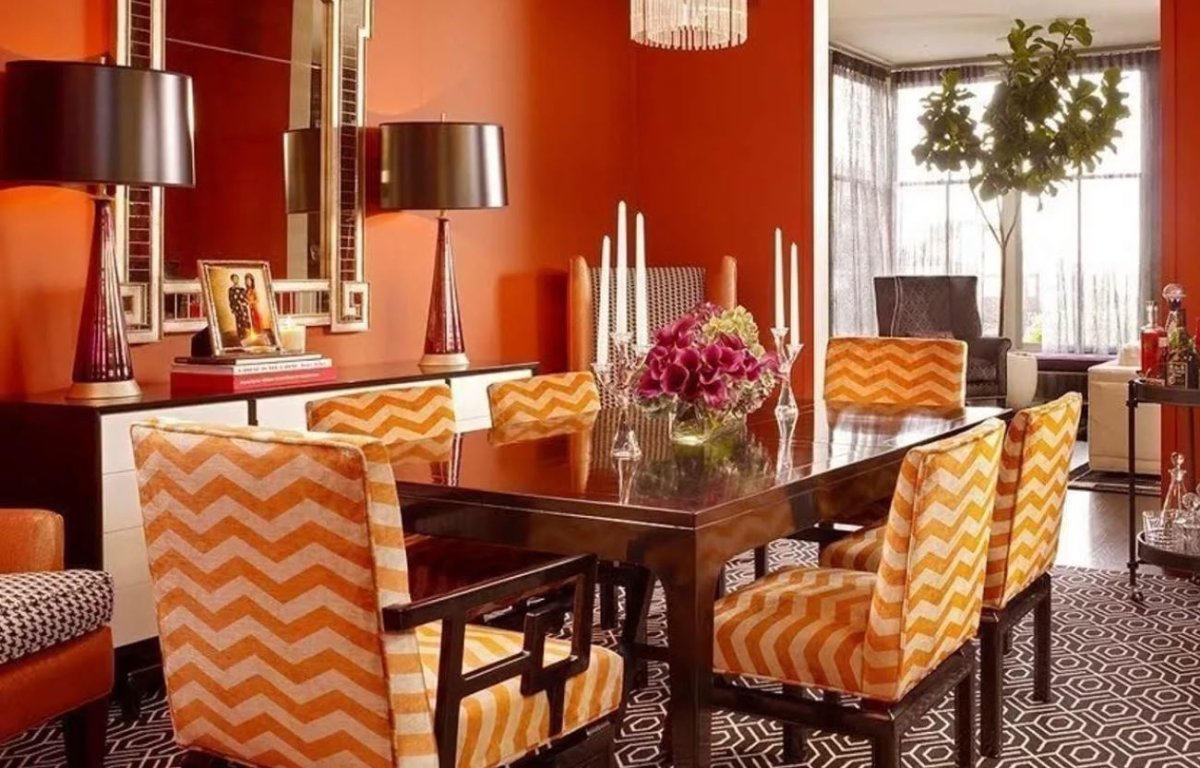 Желтый и оранжевый в интерьере