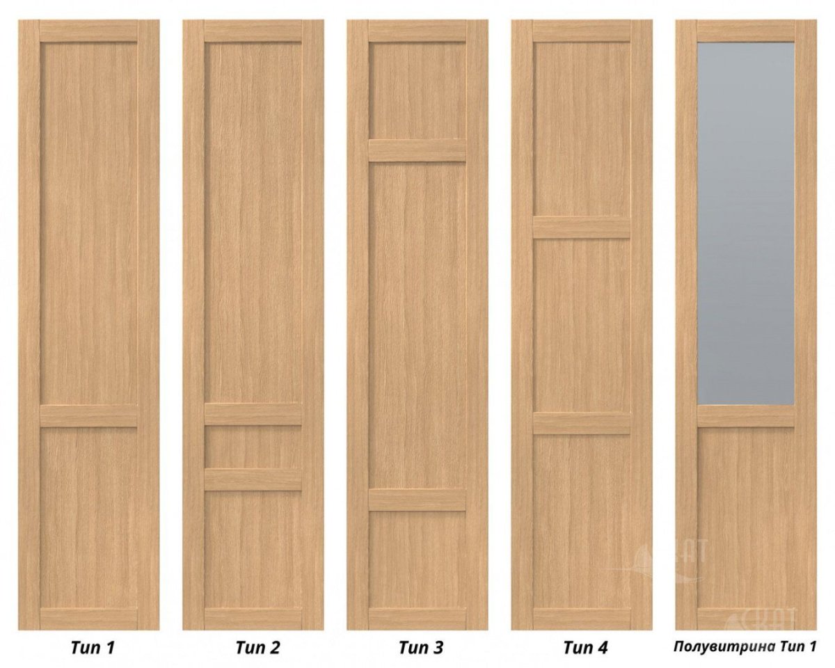 Типы фасадов для шкафов купе
