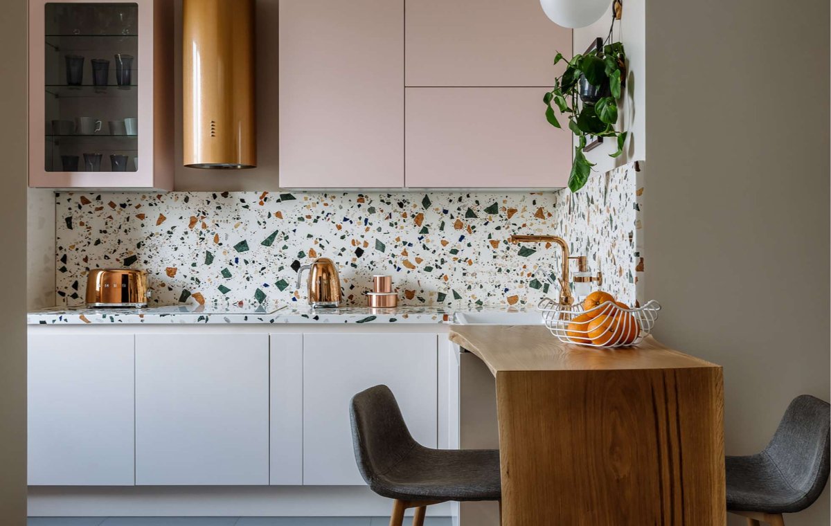 Скинали для кухни без верхних шкафов