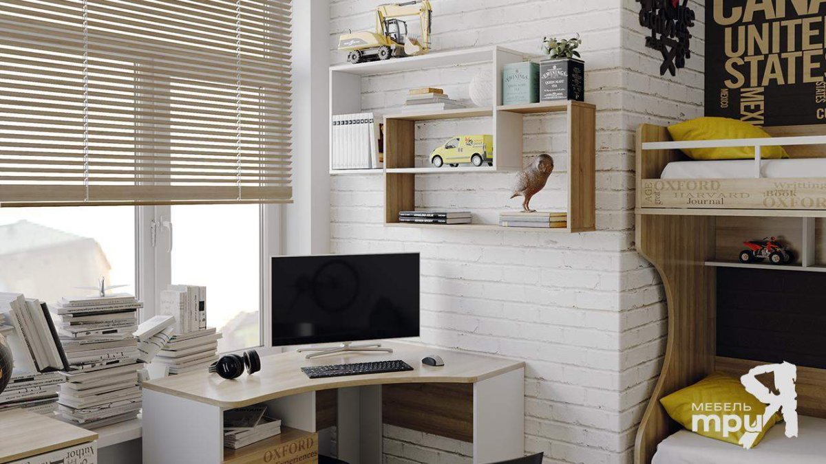 Полка над столом белая