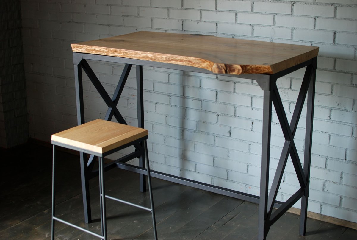 Барная стойка лофт из слэба