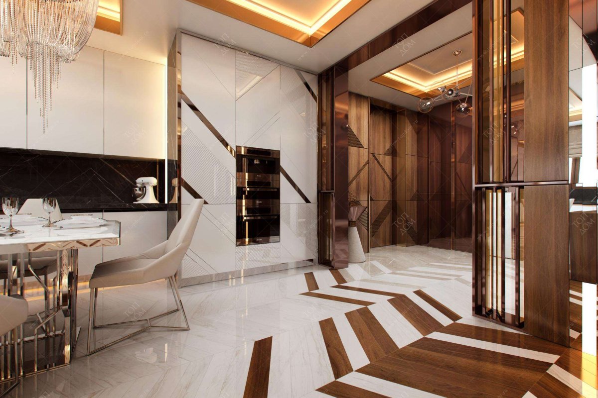 Ванная под мрамор и дерево