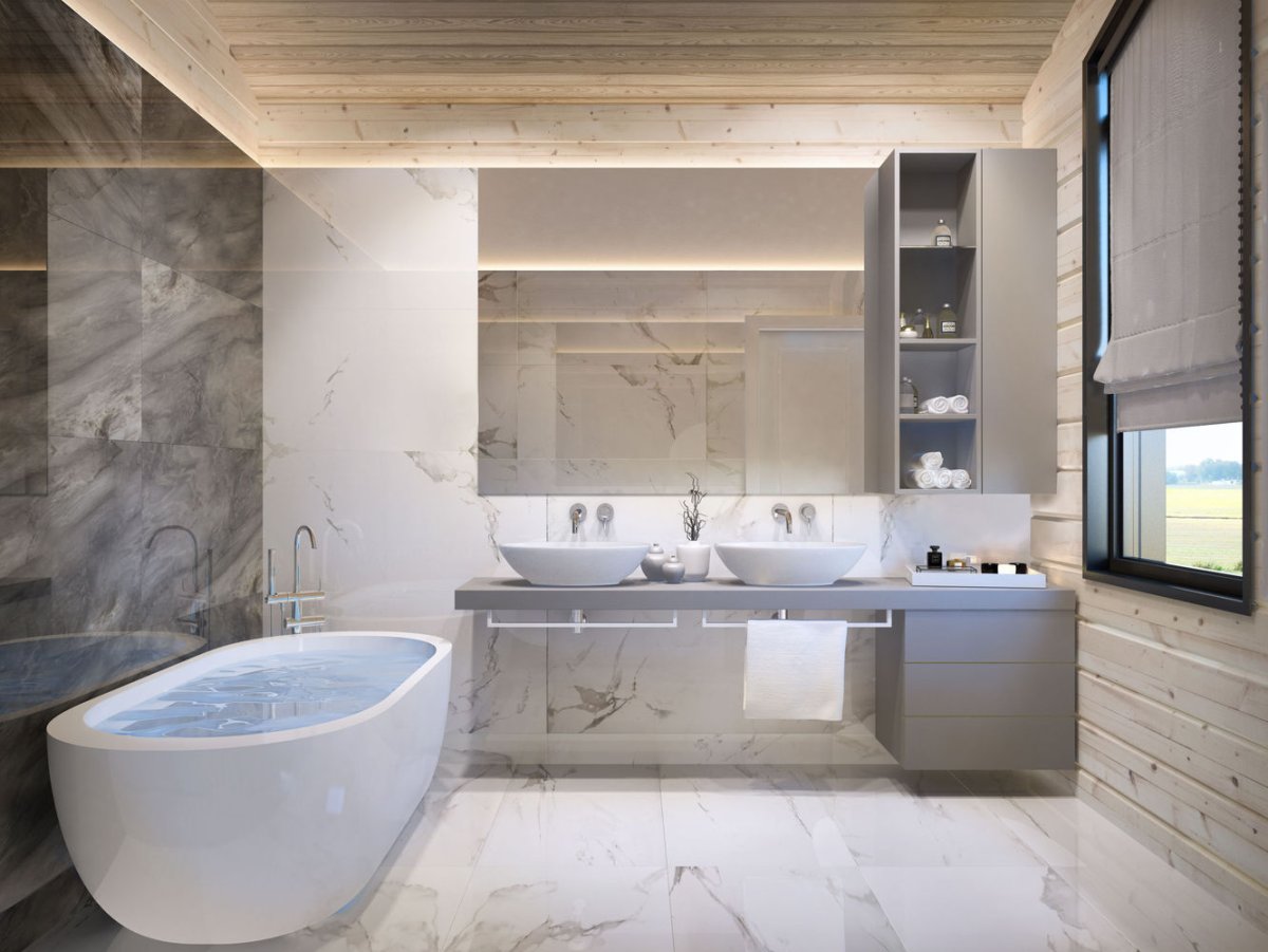 Керамическая плитка под дерево для ванной