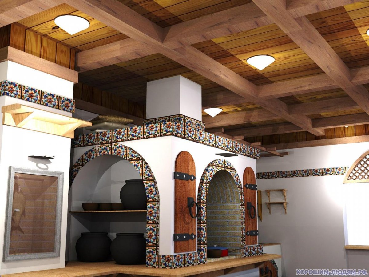 Современная печь в доме