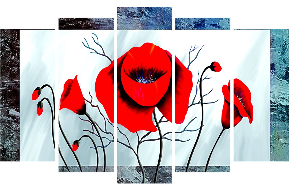 Картина 90*60 модульная на холсте Плюмерия 85642