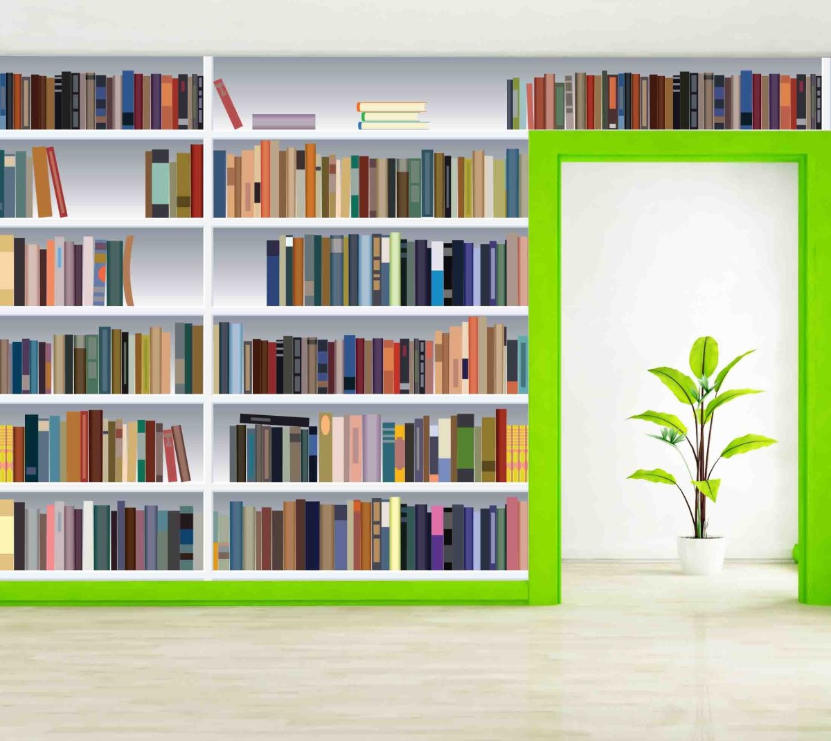 Стена с книжными полками