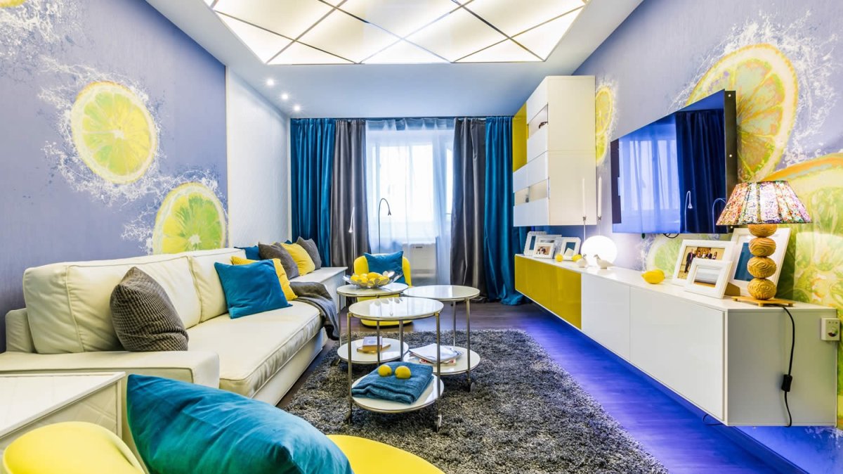 Детская комната желто голубая