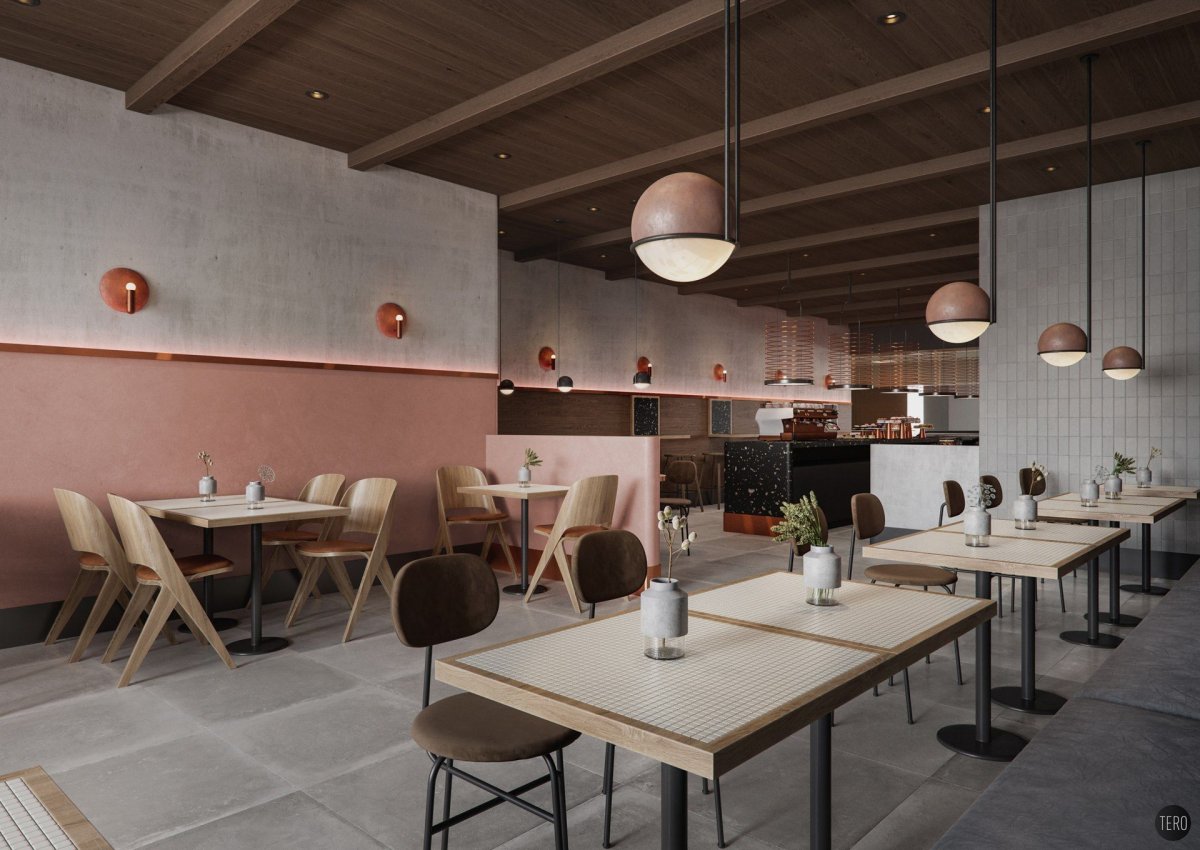 Интерьер маленькой кофейни