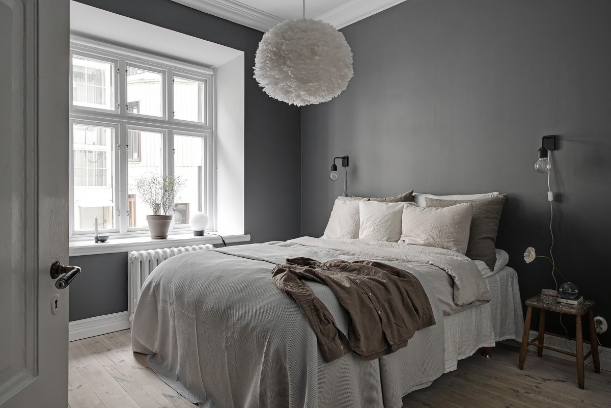 Спальня в сером цвете