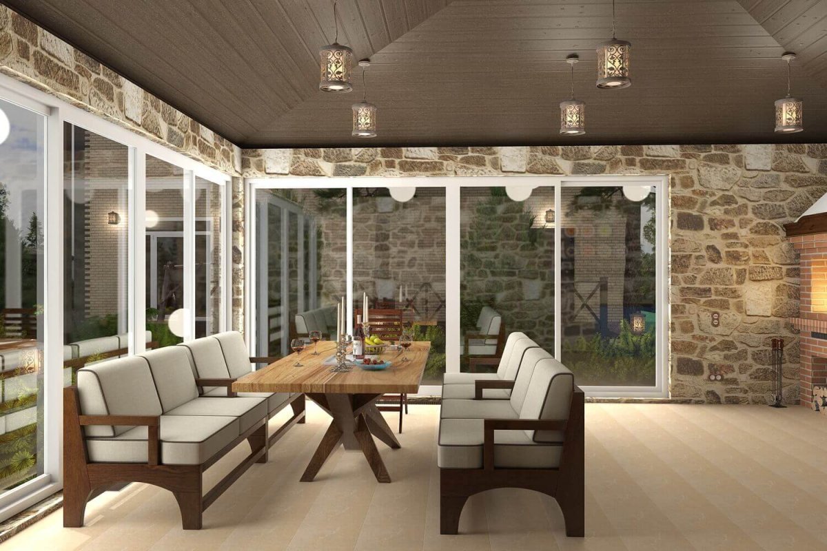 Застекленная веранда Кантри