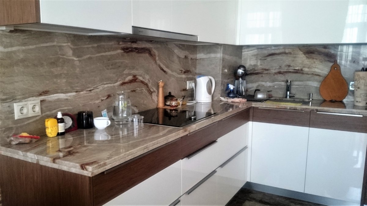 Столешница и фартук под мрамор