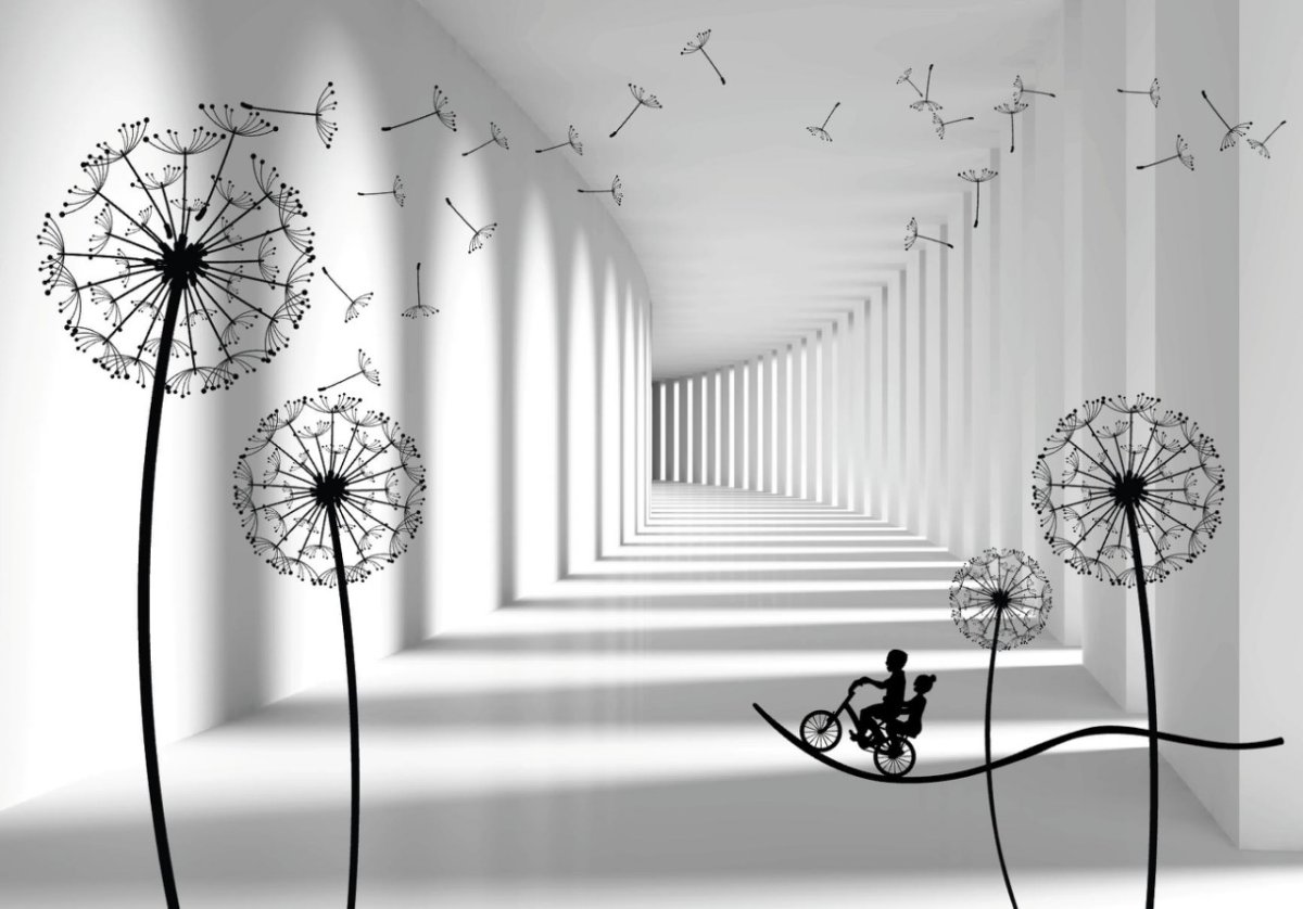 Фреска черно-белая на стену