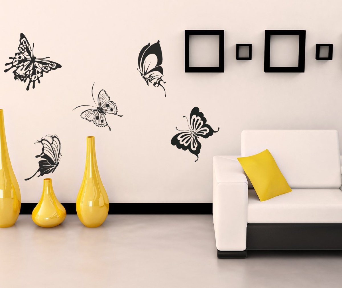 Обои белые с черным узором