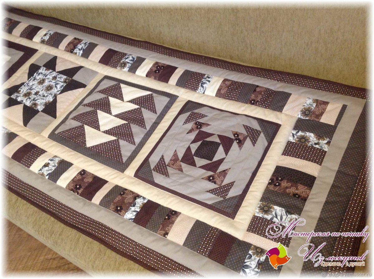 Плед пэчворк из мебельных тканей