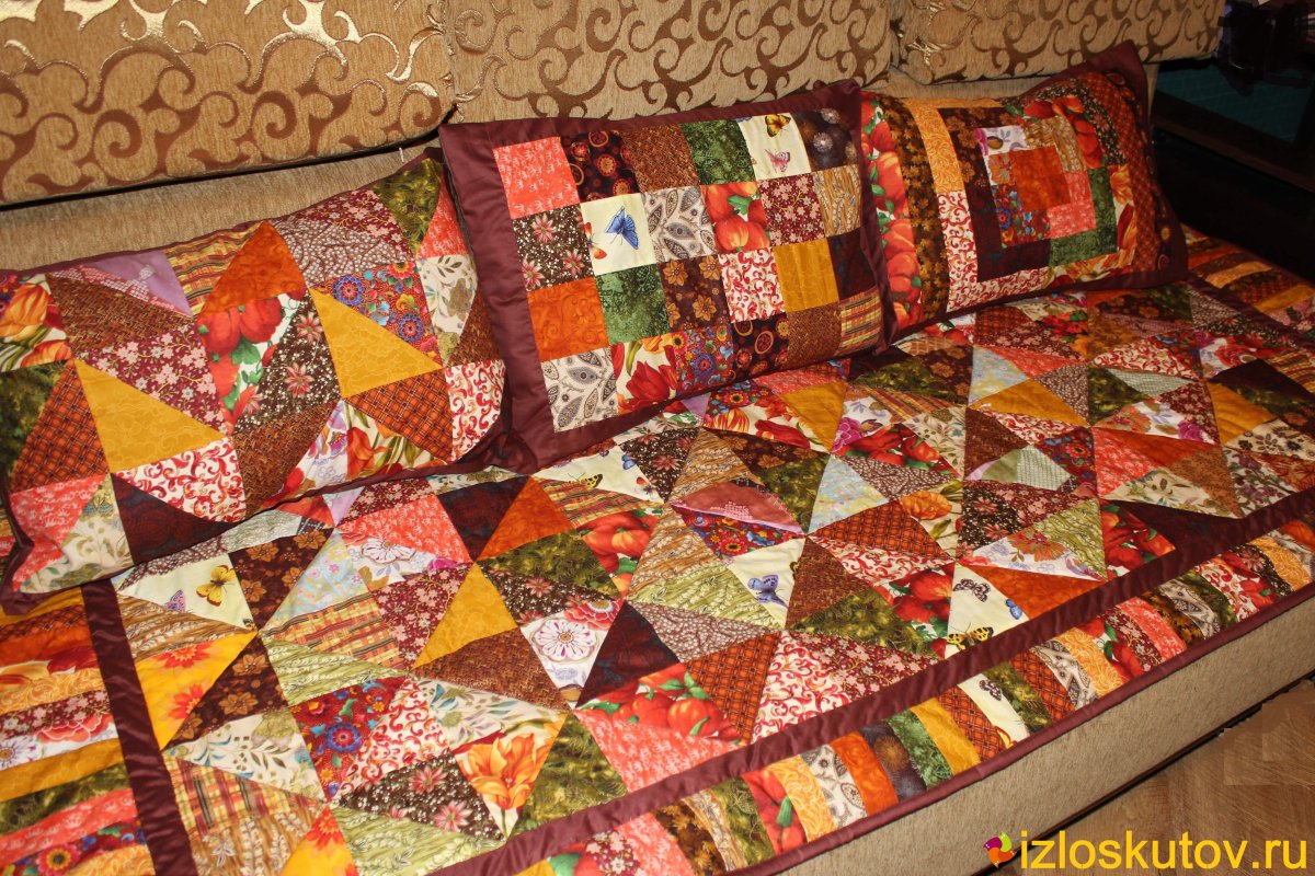 Три слоя лоскутного изделия