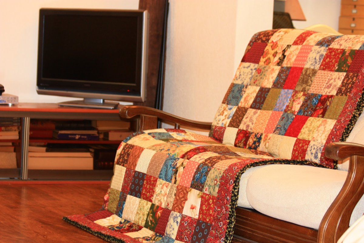 Плед из тканых квадратиков