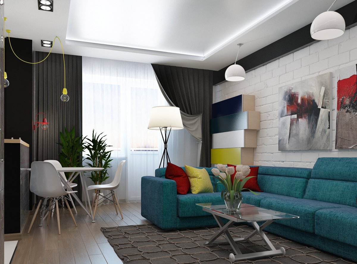 Гостиная с акцентами