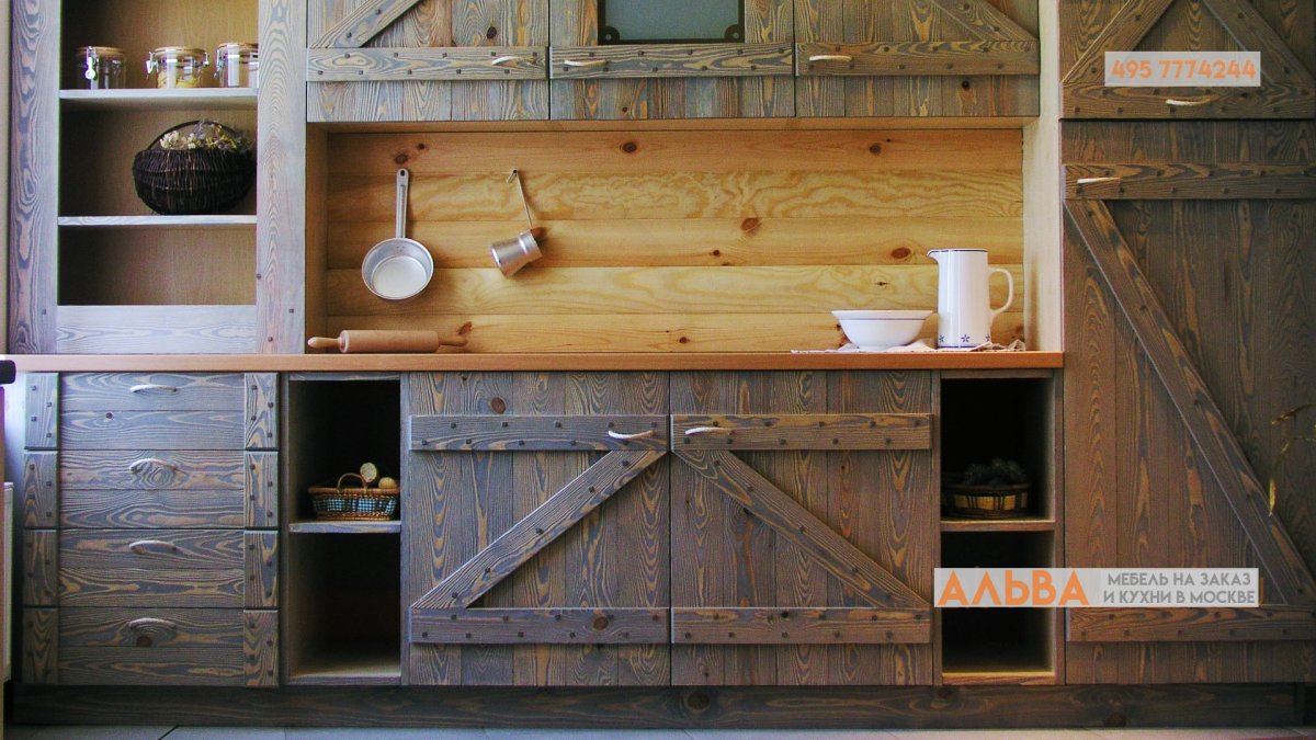 Кухня из старых досок