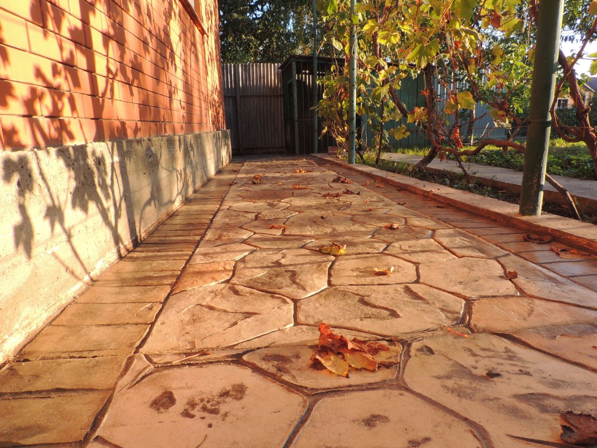 Печатный бетон на террасе