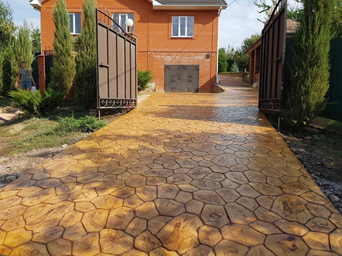 Штампованный бетон в интерьере