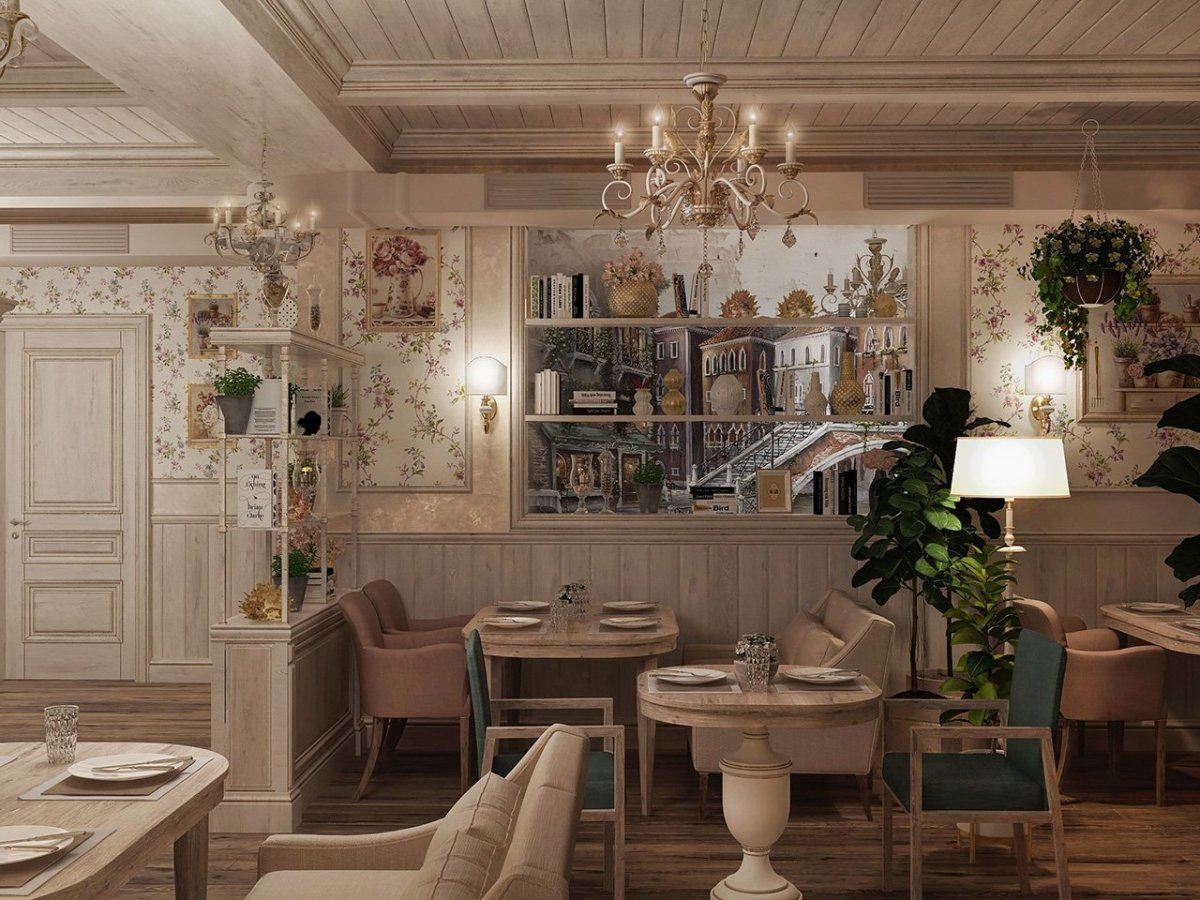 Интерьер кафе живопись