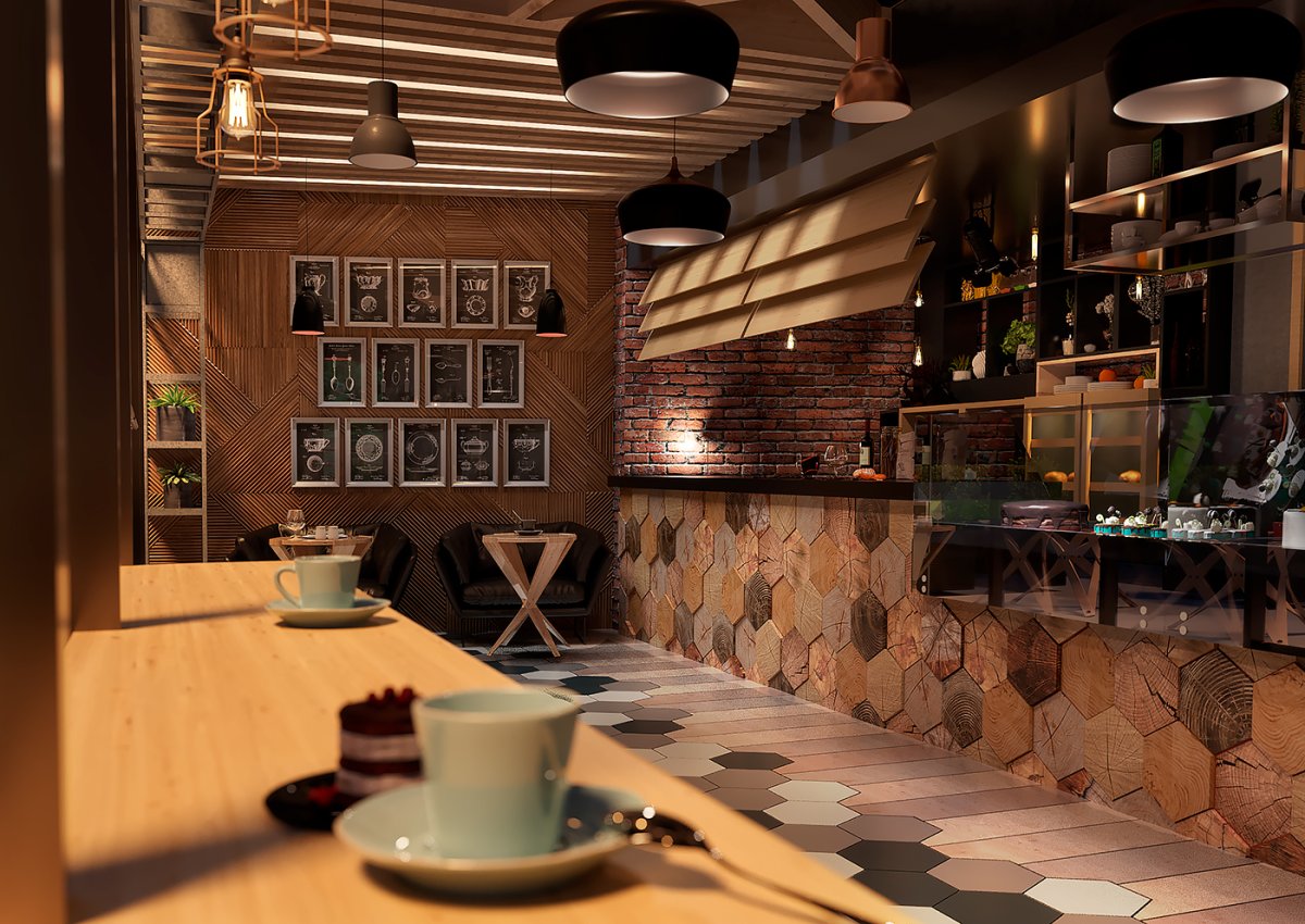 Красивый интерьер кофейни