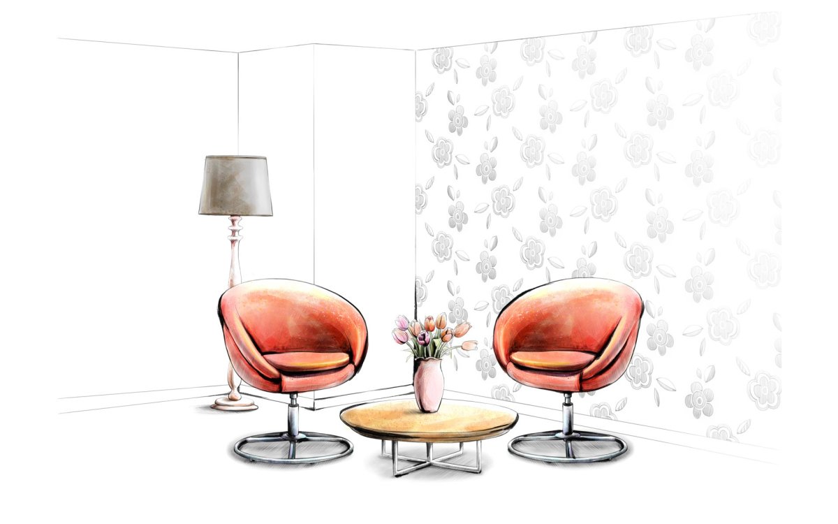 Интерьер эскиз графический