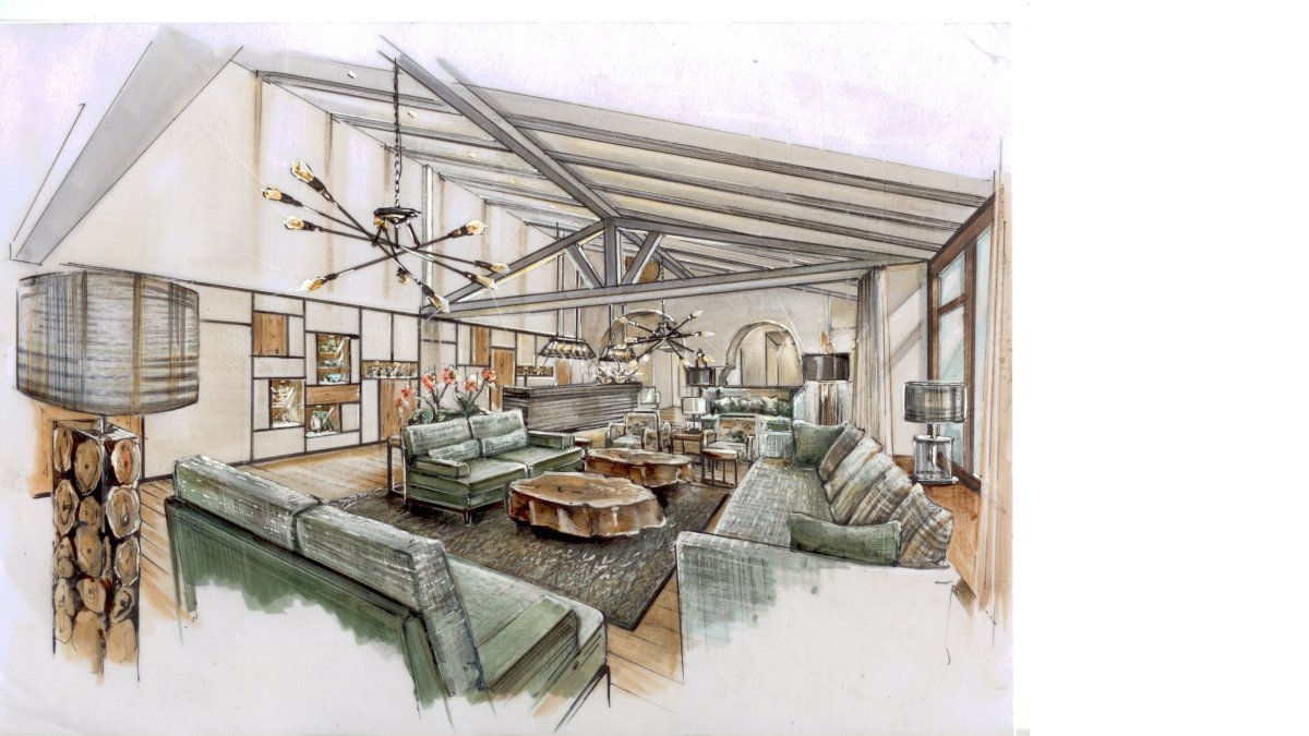 Дизайнерские скетчи интерьера