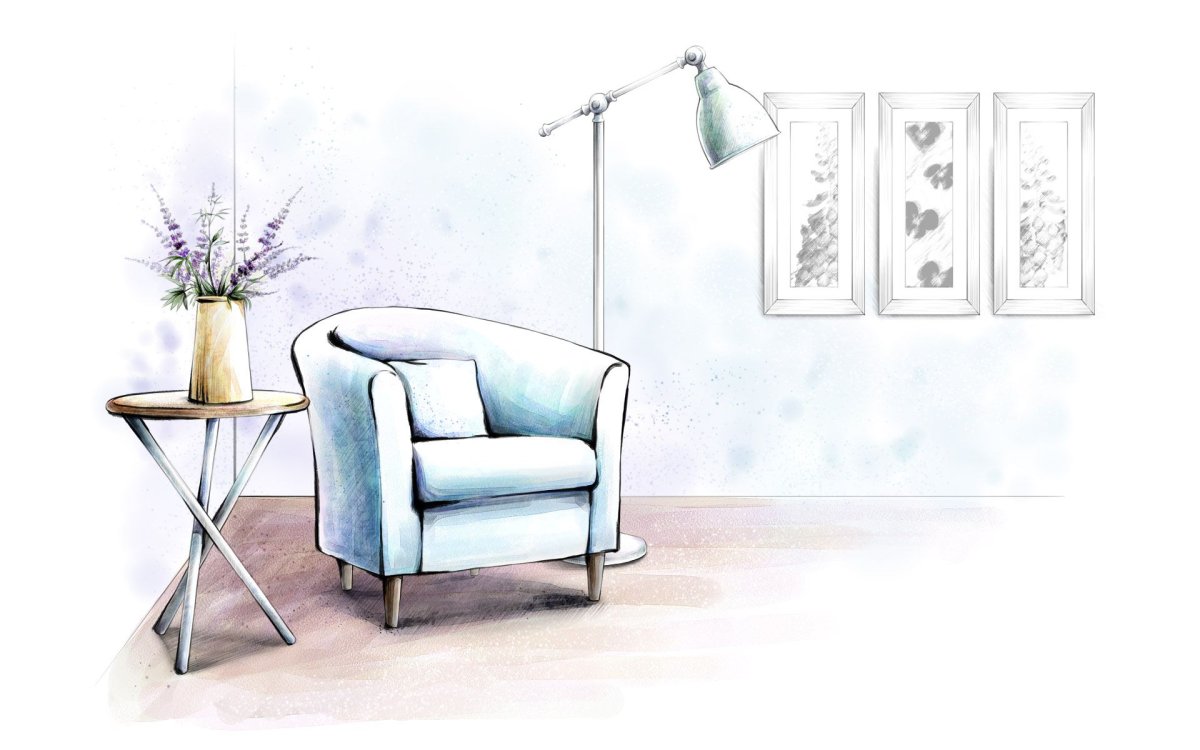 Интерьер рисовать