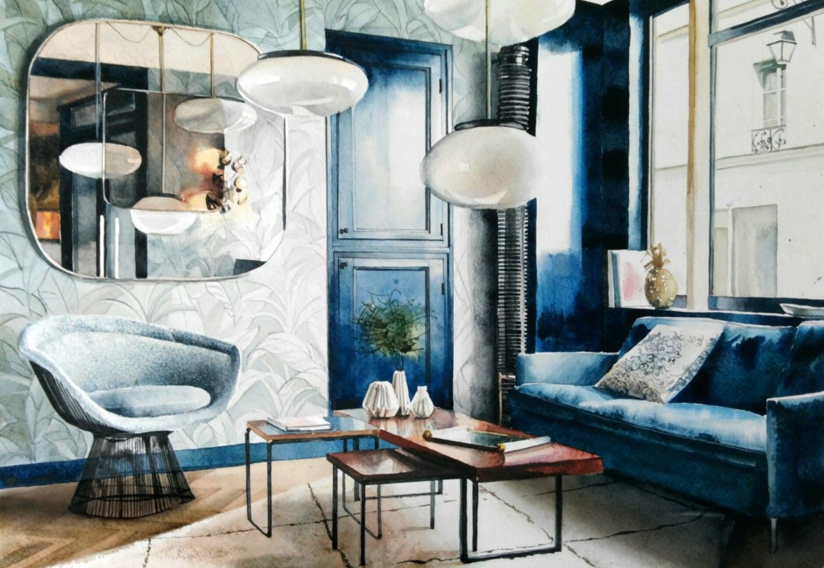 Эскизное представление интерьера