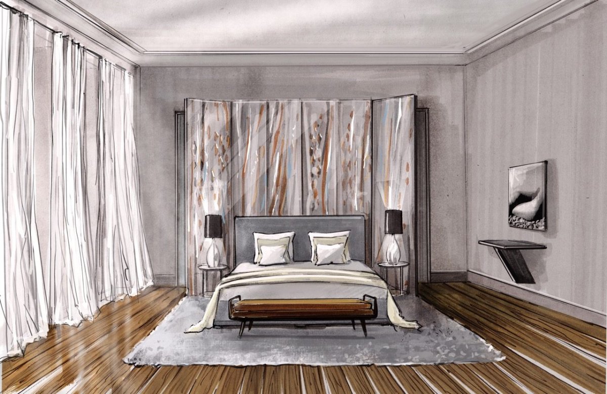 Скетч интерьера кухни