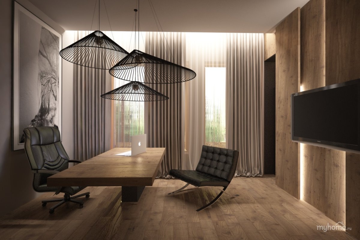 Современный дизайн-проект коттеджа с кабинетом психолога