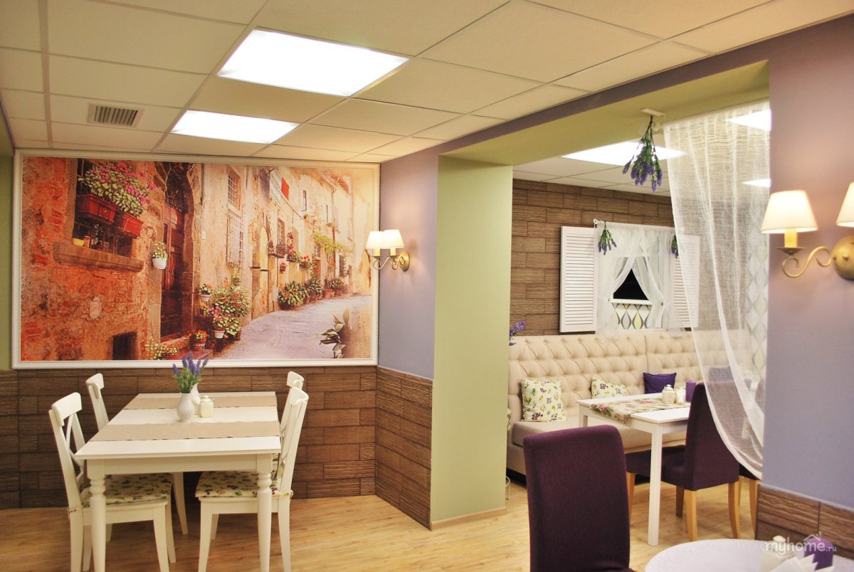 Картины в интерьере кафе