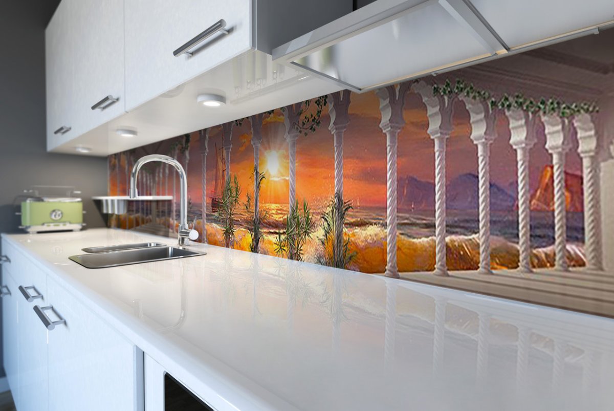 Фартук для кухни закат