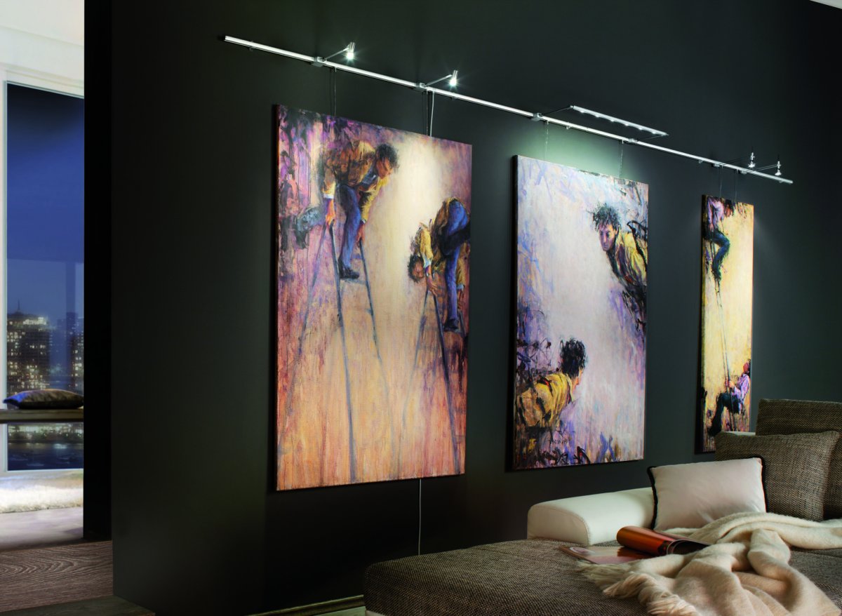 Подсветка картин в интерьере