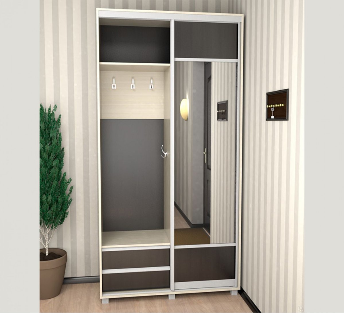 Узкий шкаф в прихожую