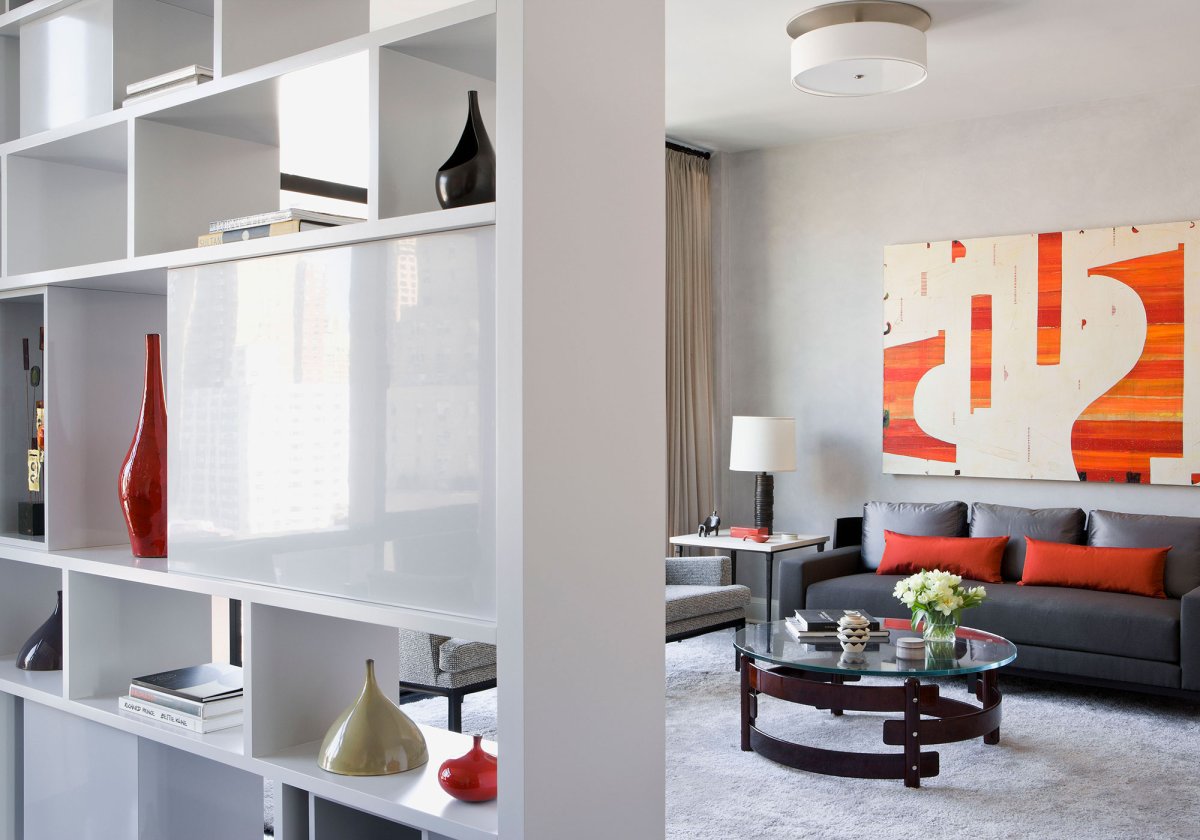 Перегородка из книжных полок