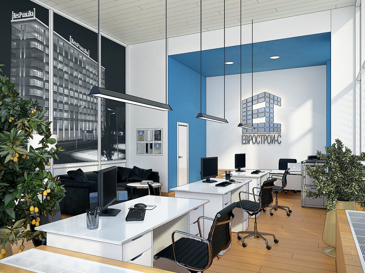 Офис с панорамными окнами