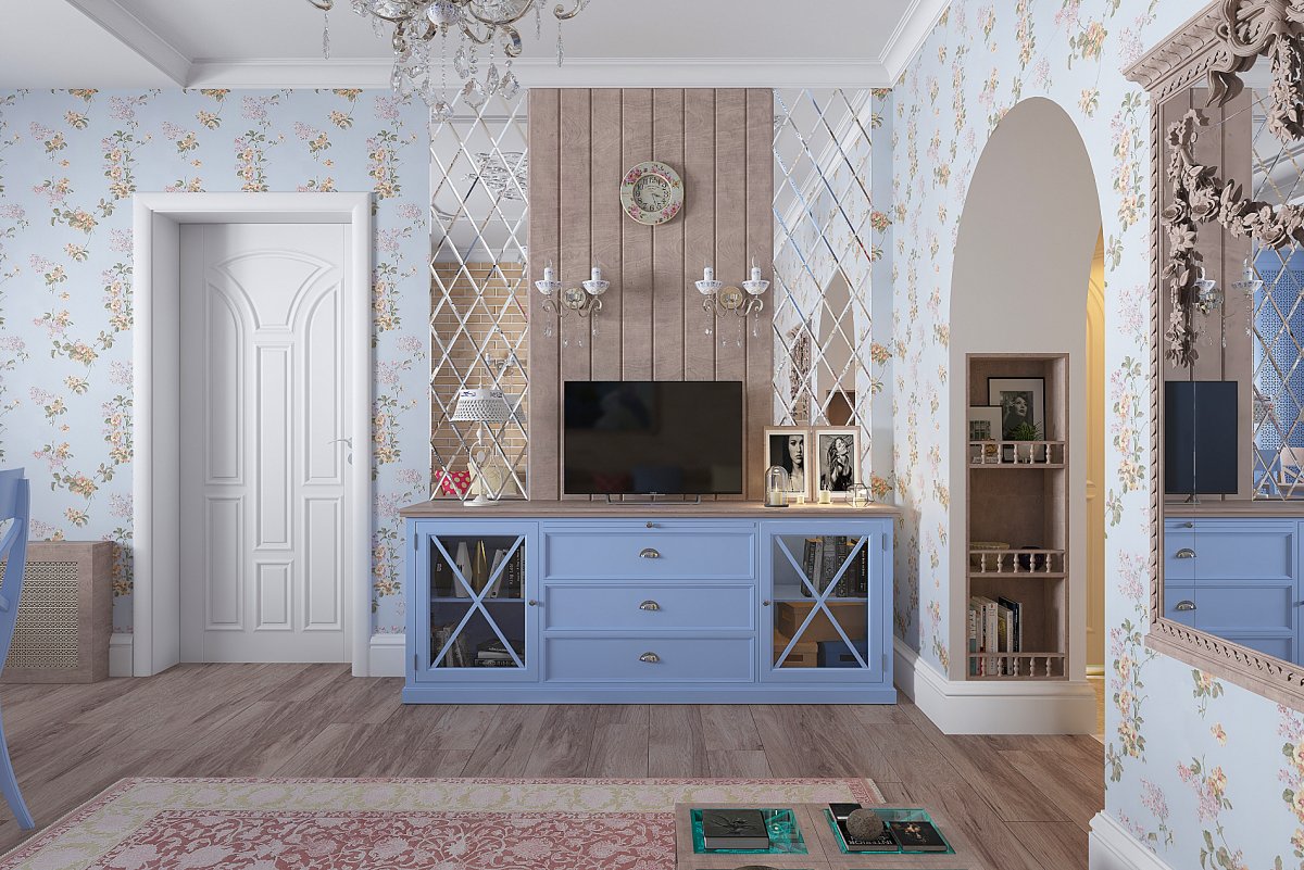 Маленькая голубая кухня Прованс