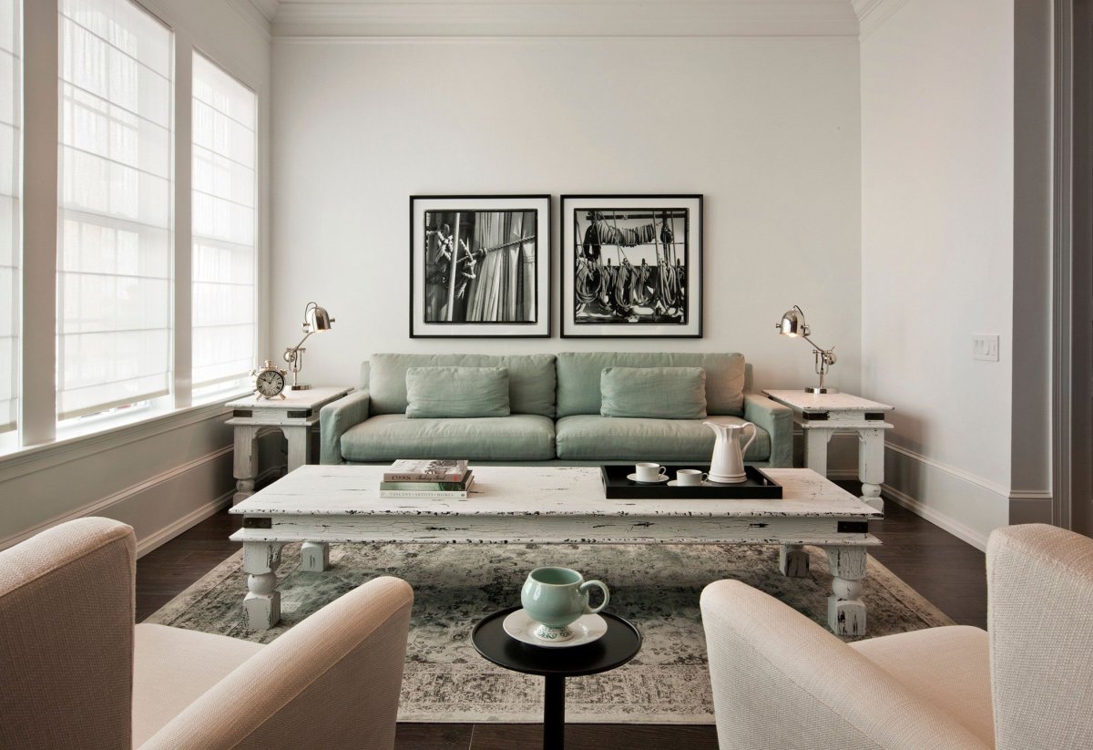 Гостиная в пастельных тонах