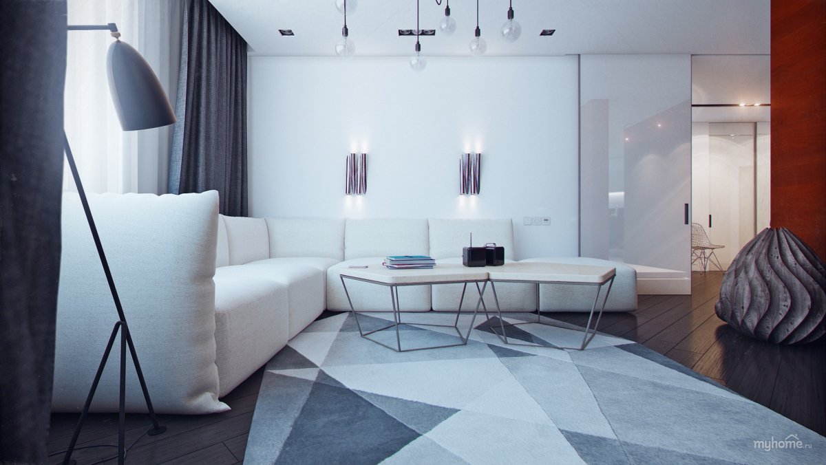 Минималистичный интерьер в холодных тонах