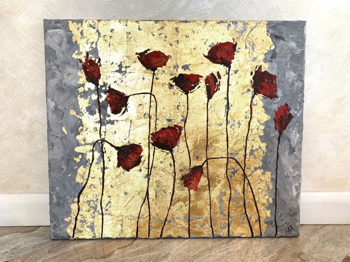 Интерьерная живопись акрилом и поталью