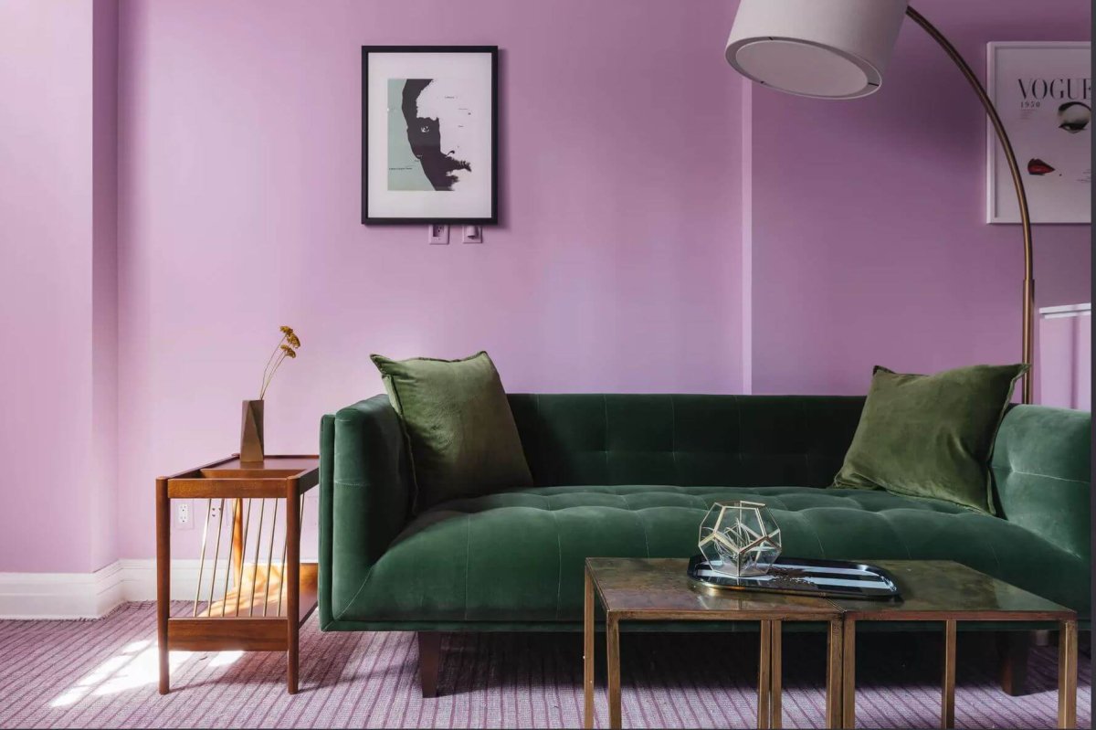 Зеленый диван Минимализм