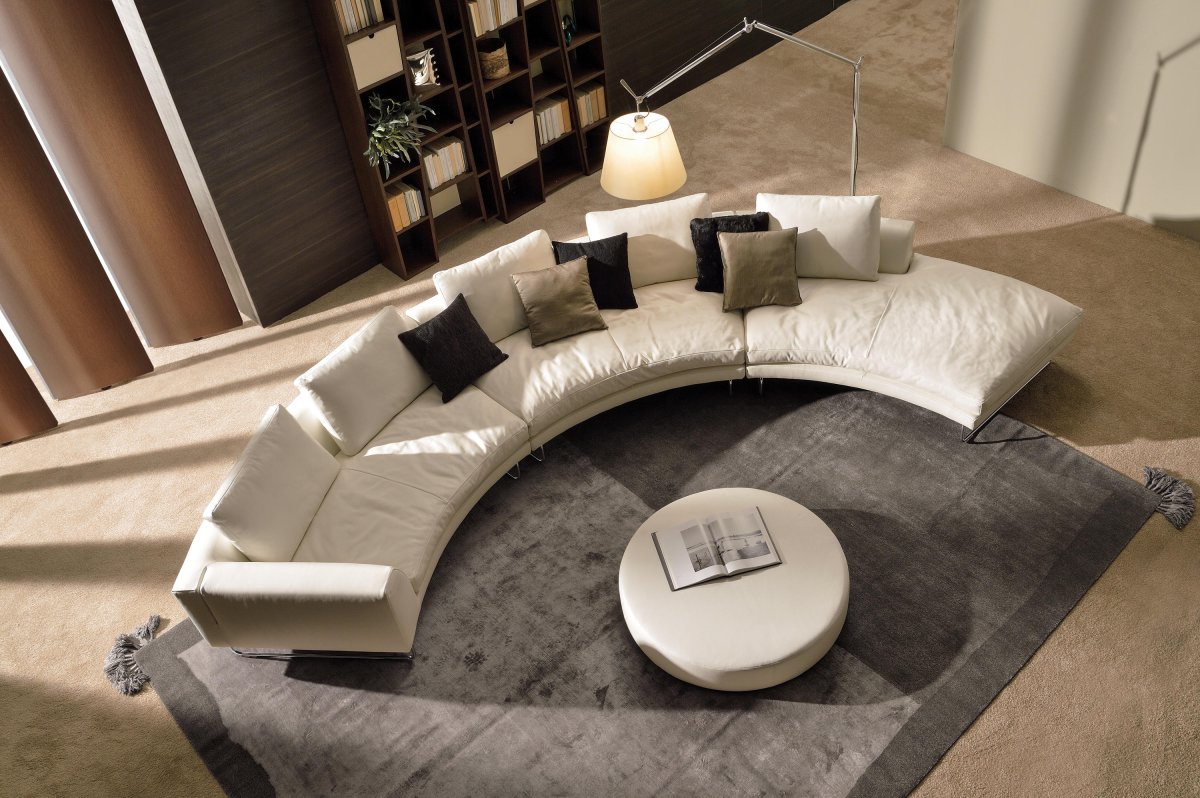 Полукруглые диваны вид сверху