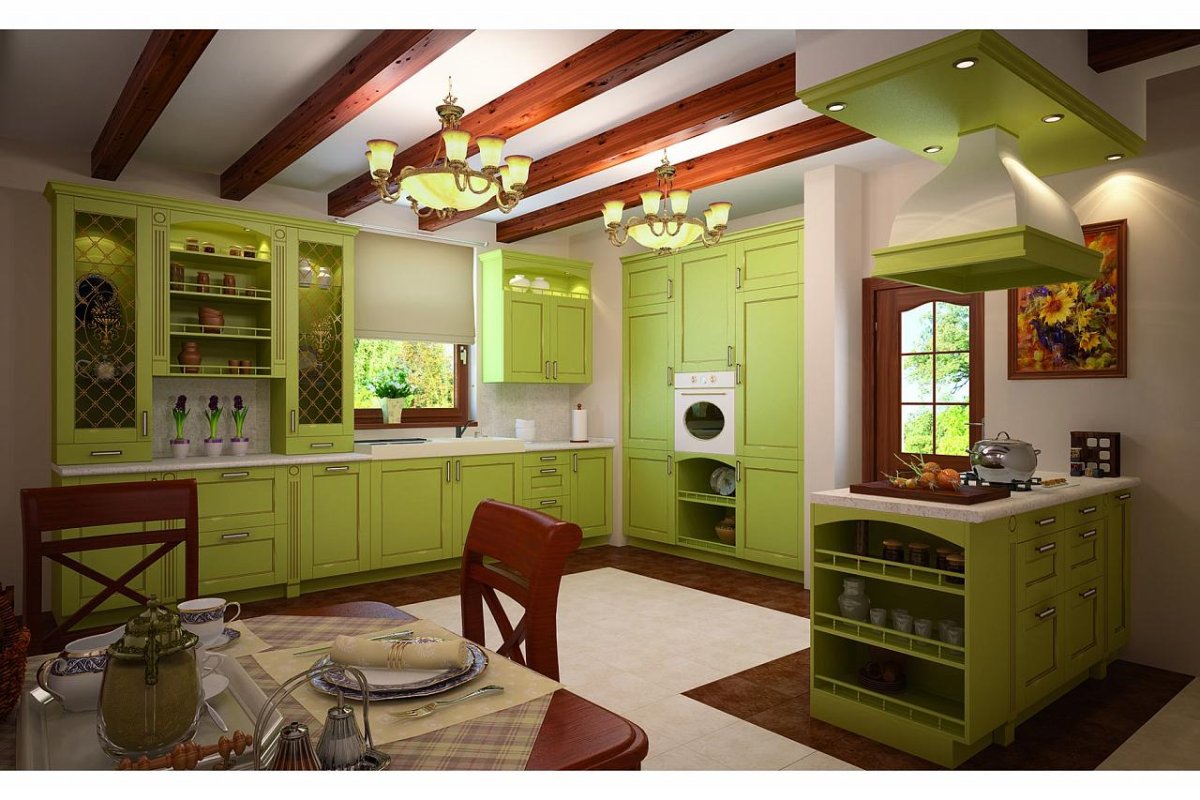 Кухня маленькая экостиль