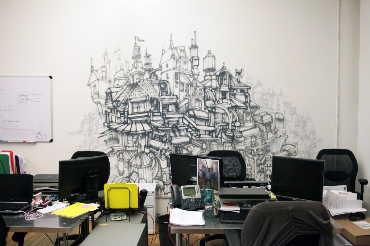Роспись стен в офисе в современном стиле