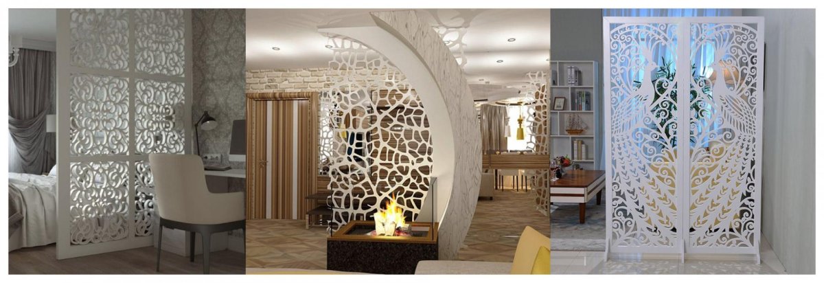Ажурная перегородка в комнате
