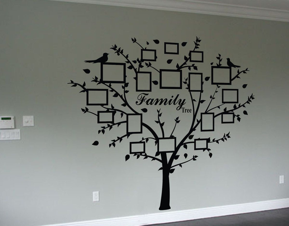 Трафарет семейное дерево на стену
