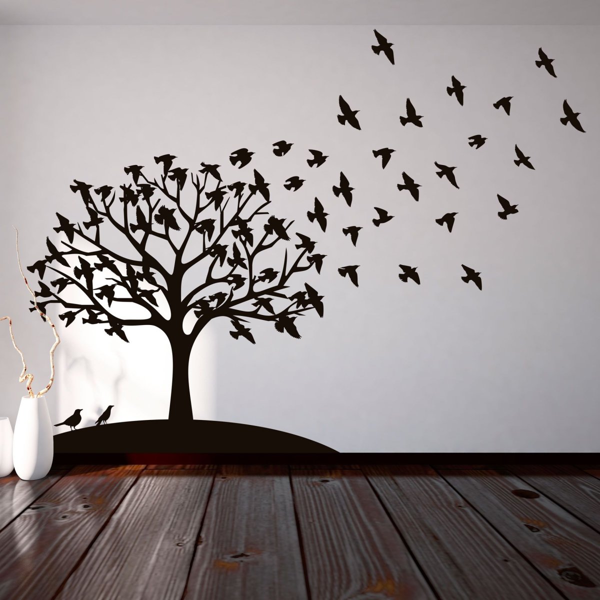 Декор стен деревом