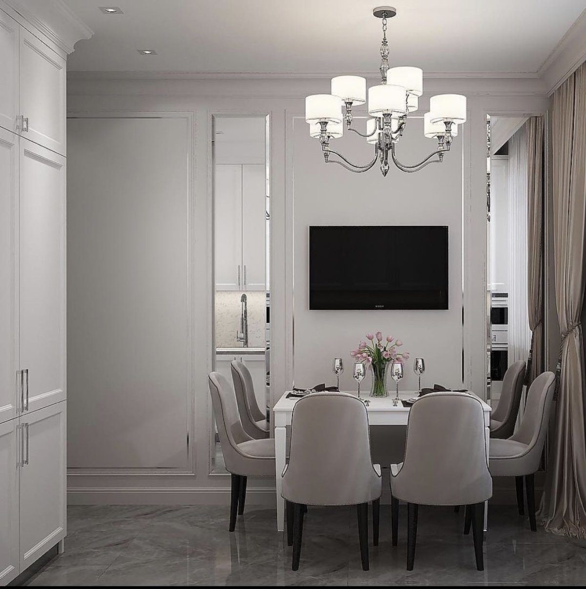 Потолок кухни в классическом стиле